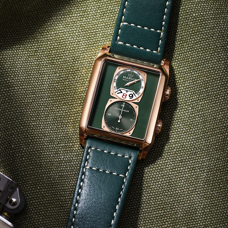 Marvin Malton Rectangular 50mm Green Dial Men's Watch M024.54.91.67