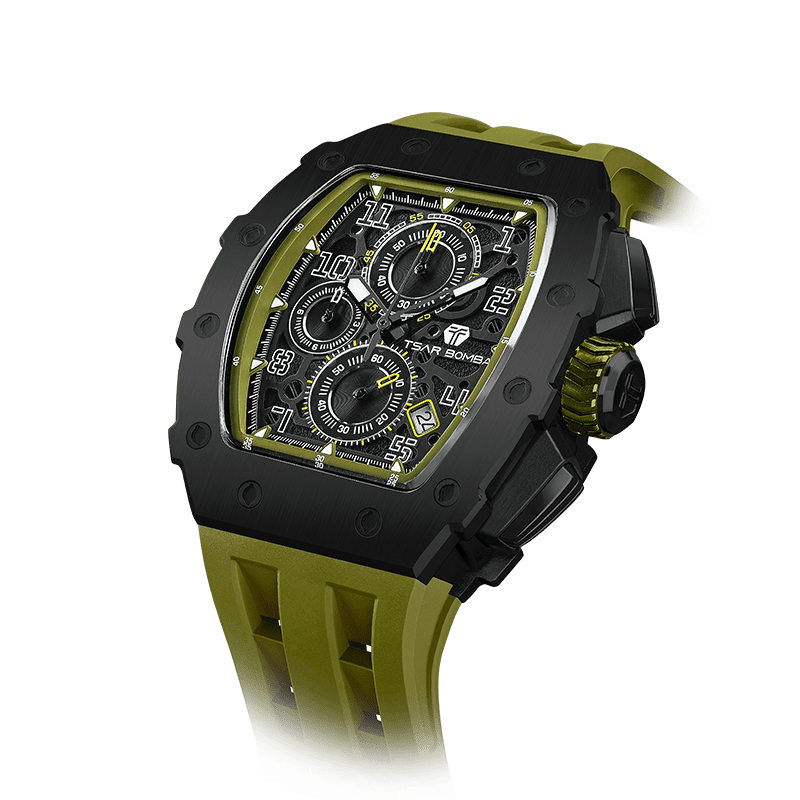 Tsar Bomba Elemental 43mm Olive Green Dial Men's Watch TB8204Q-38