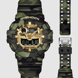G-Shock GA-700 Bold Camo Analog-Digital 53.4mm Gold Dial Men's Watch GA700CMG-3A
