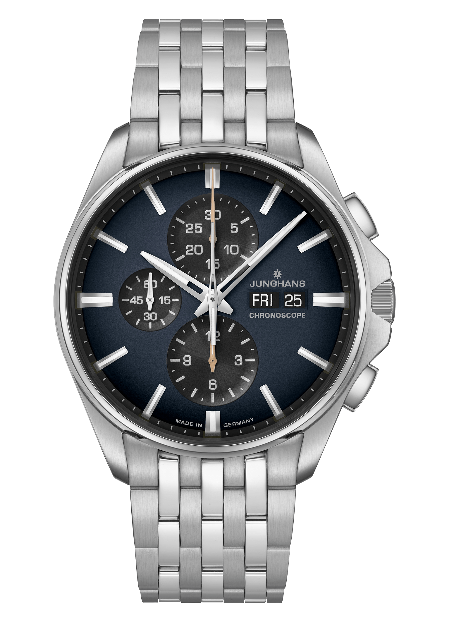 Junghans Meister S Chronoscope 45mm Dark Blue/Black Dial Men's Watch 27/4228.45