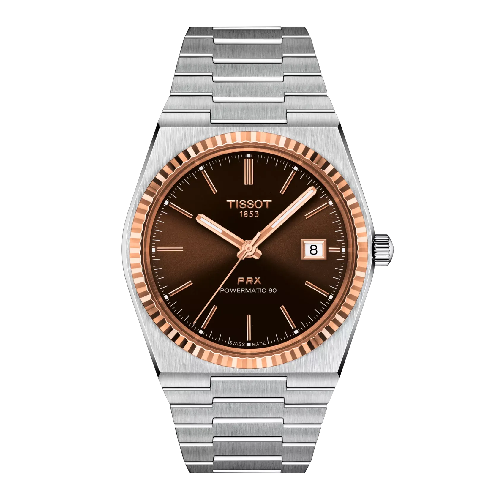 Tissot PRX Gold 40mm Graded Brown-Black Dial Men's Watch T9314074129100