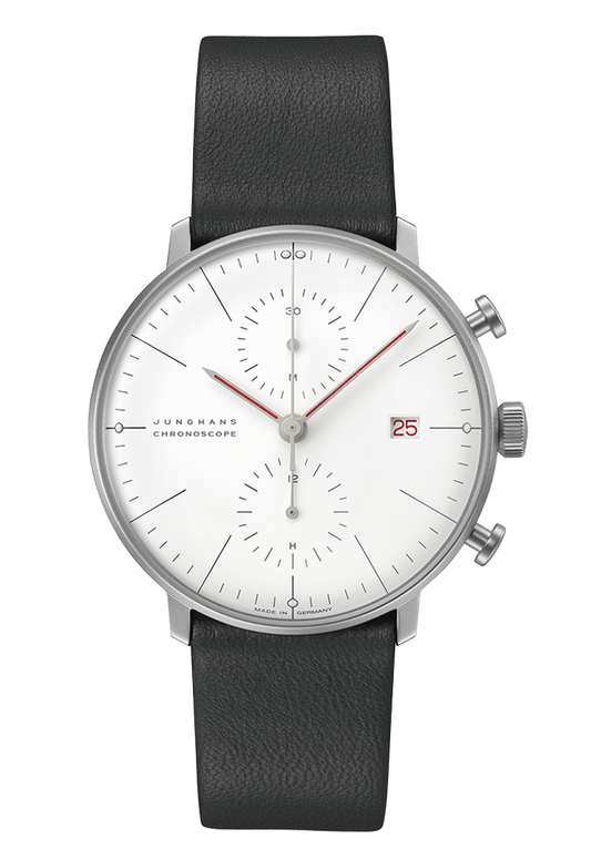 Junghans Max Bill Chronoscope Bauhaus 40mm Matt White Dial Men's Watch 27/4303.02