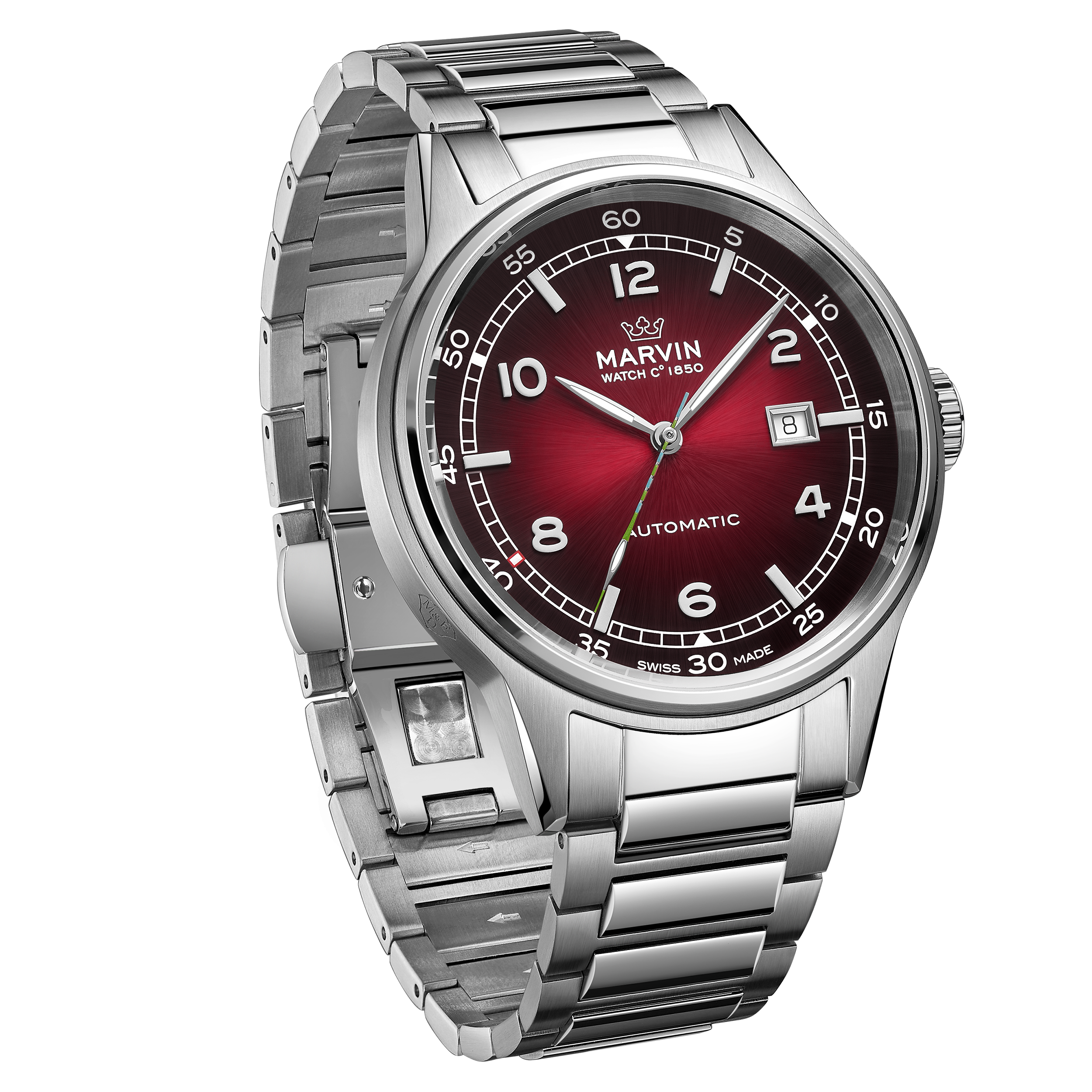 Marvin Origin 44mm Burgundy Red Dial Men's Watch M108.14.99.11