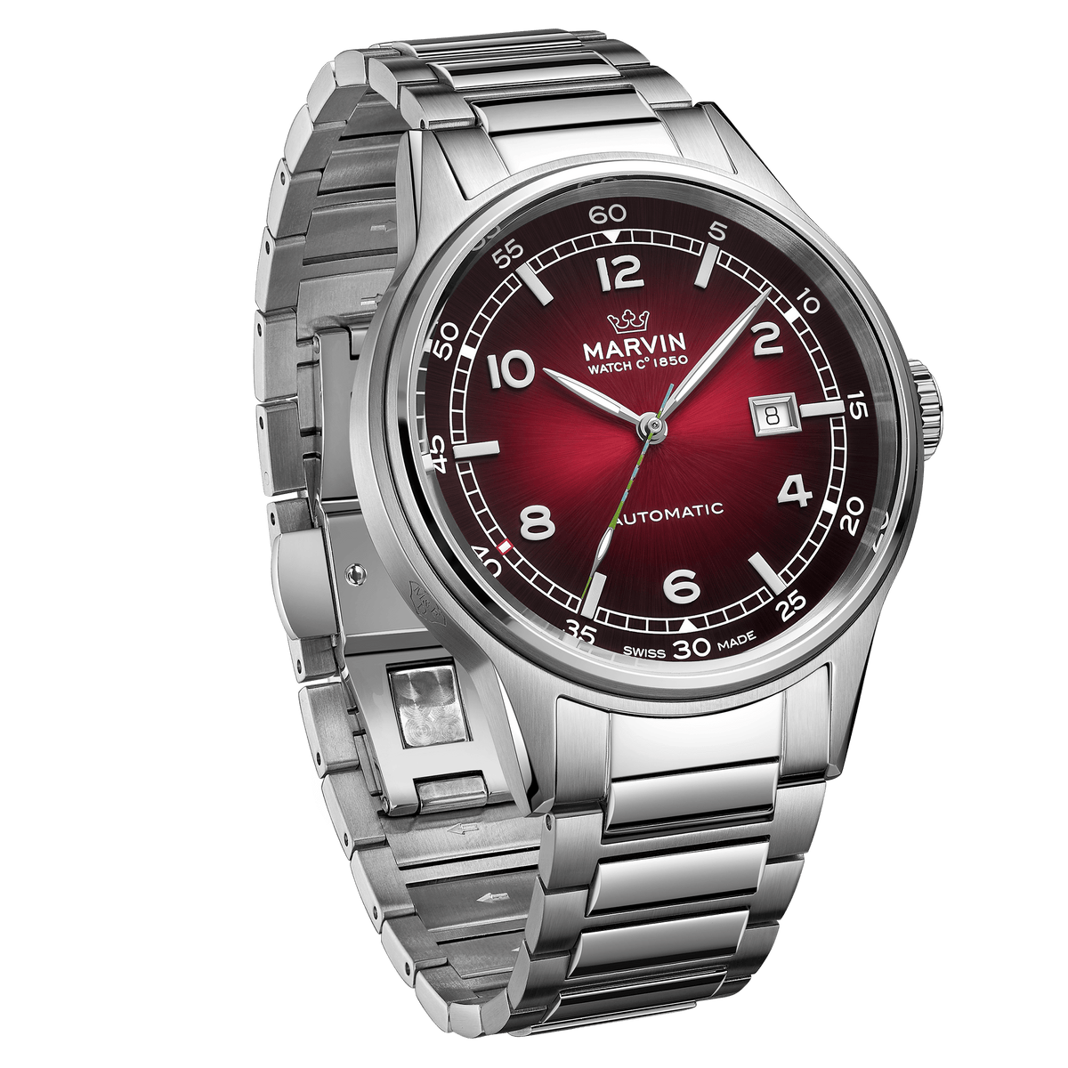 Marvin Origin 44mm Burgundy Red Dial Men's Watch M108.14.99.11