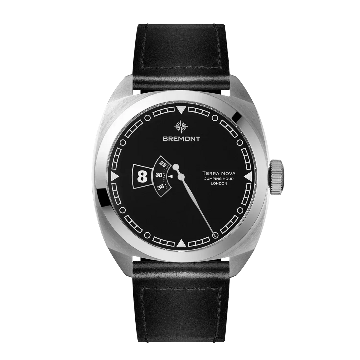 Bremont Terra Nova 40.5mm Jumping Hour Black Lacquered Dial Men's Watch TN40-JH-SS-BK-L-S