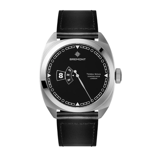 Bremont Terra Nova 40.5mm Jumping Hour Black Lacquered Dial Men's Watch TN40-JH-SS-BK-L-S