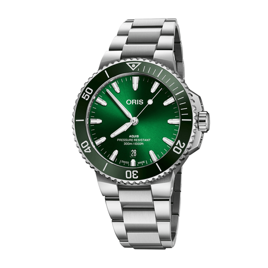 Oris Aquis Date 41.5mm Green Dial Steel Men's Watch 01 733 7787 4157-07 8 22 04PEB