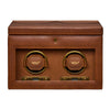 WOLF Brogue Double Watch Winder with Storage Burnished Brown 440206