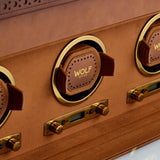 WOLF Brogue Triple Watch Winder with Storage Burnished Brown 440306