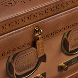 WOLF Brogue Triple Watch Winder with Storage Burnished Brown 440306