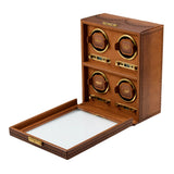 WOLF Brogue 4 Piece Watch Winder Burnished Brown 440406