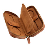 WOLF Brogue 2 Piece Watch Zip Case Burnished Brown 443406