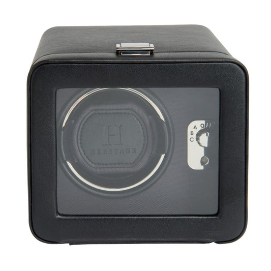WOLF Windsor Single Watch Winder With Cover Black 4525029