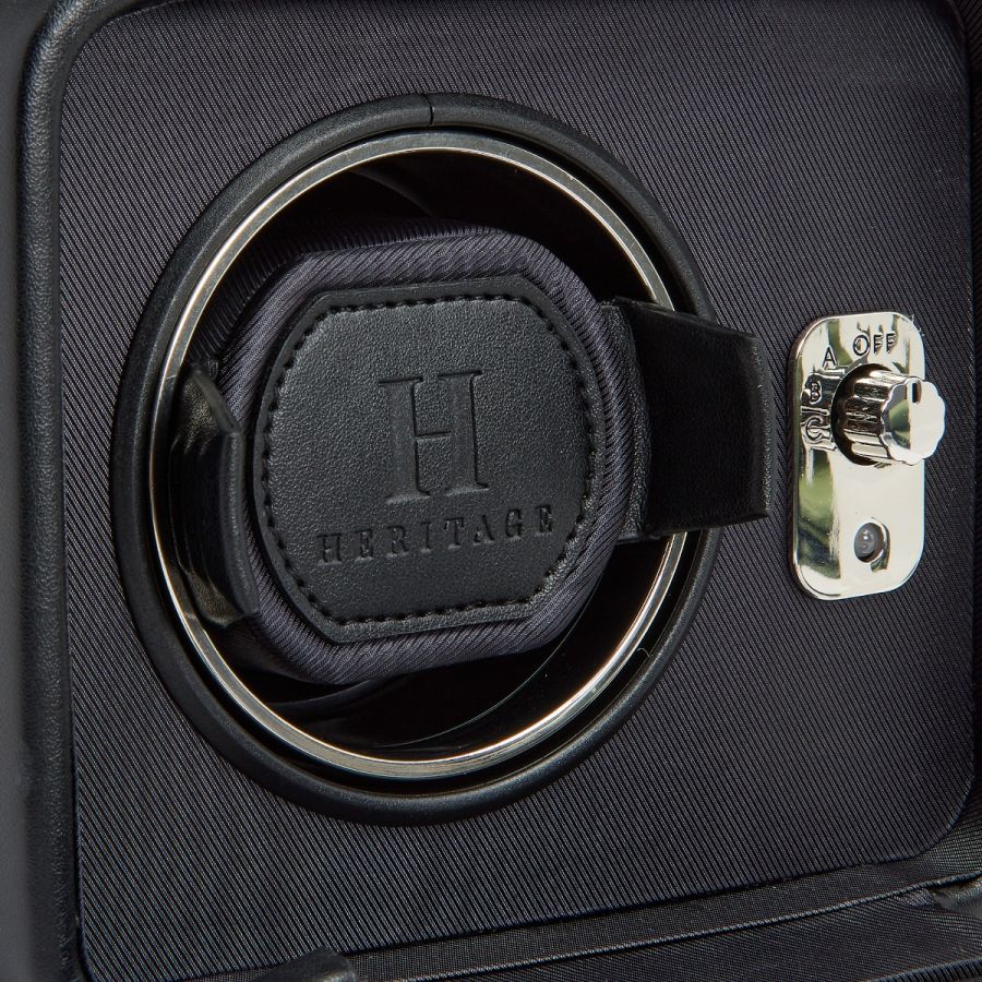 WOLF Windsor Single Watch Winder With Cover Black 4525029
