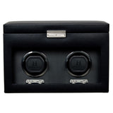 WOLF Heritage Oxford Double Watch Winder with Storage Black 456202