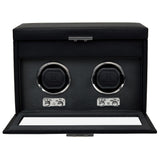 WOLF Heritage Oxford Double Watch Winder with Storage Black 456202