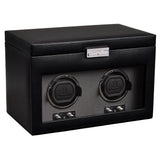 WOLF Heritage Oxford Double Watch Winder with Storage Black 456202