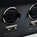 WOLF Heritage Oxford Double Watch Winder with Storage Black 456202