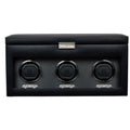 WOLF Heritage Oxford Triple Watch Winder with Storage Black 456302