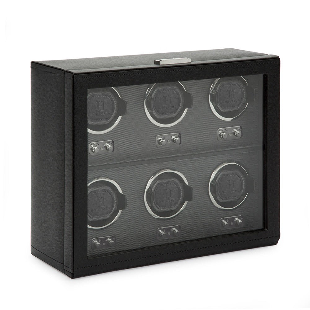 WOLF Heritage Oxford 6 Piece Watch Winder Black 456802