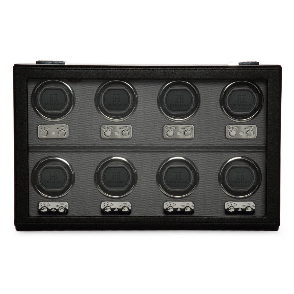 WOLF Heritage Oxford 8 Piece Watch Winder Black 456902