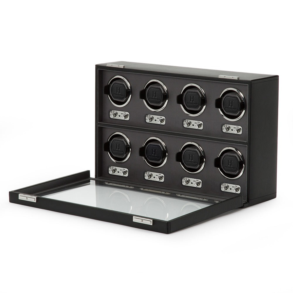 WOLF Heritage Oxford 8 Piece Watch Winder Black 456902