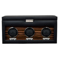 WOLF Heritage Macassar Triple Watch Winder with Storage Black 457356