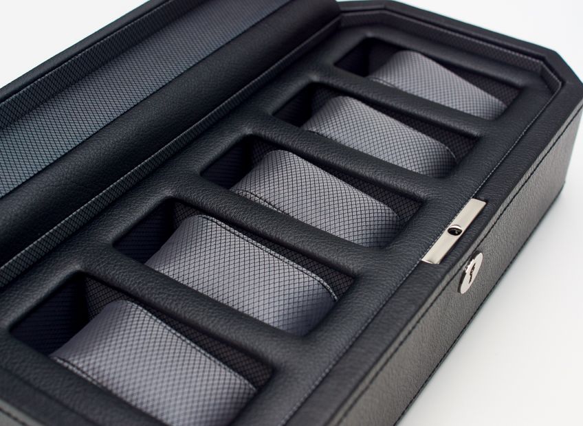 WOLF Windsor 5 Piece Watch Box Black 4583029