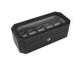 WOLF Windsor 5 Piece Watch Box Black 4583029