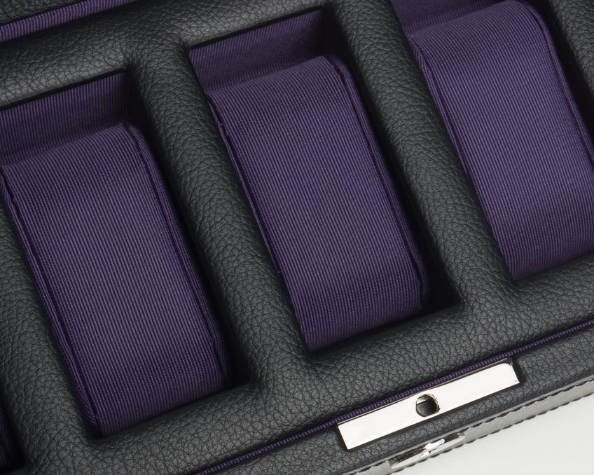 WOLF Windsor 5 Piece Watch Box Black/Purple 458303