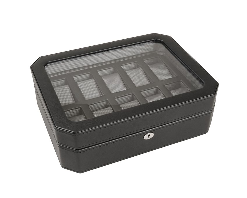 WOLF Windsor 10 Piece Watch Box Black 4584029
