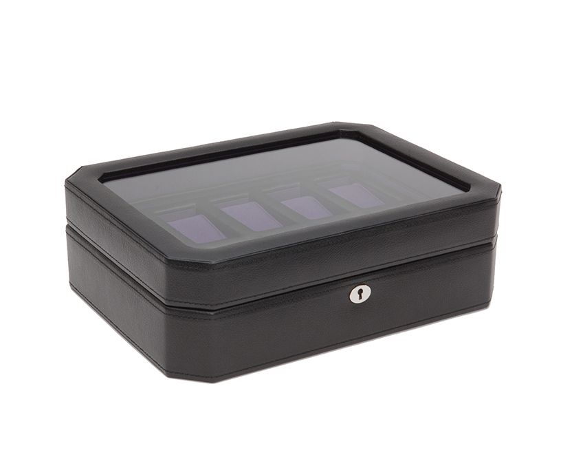 WOLF Windsor 10 Piece Watch Box Black/Purple 458403