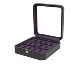 WOLF Windsor 15 Piece Watch Box Black/Purple 458503