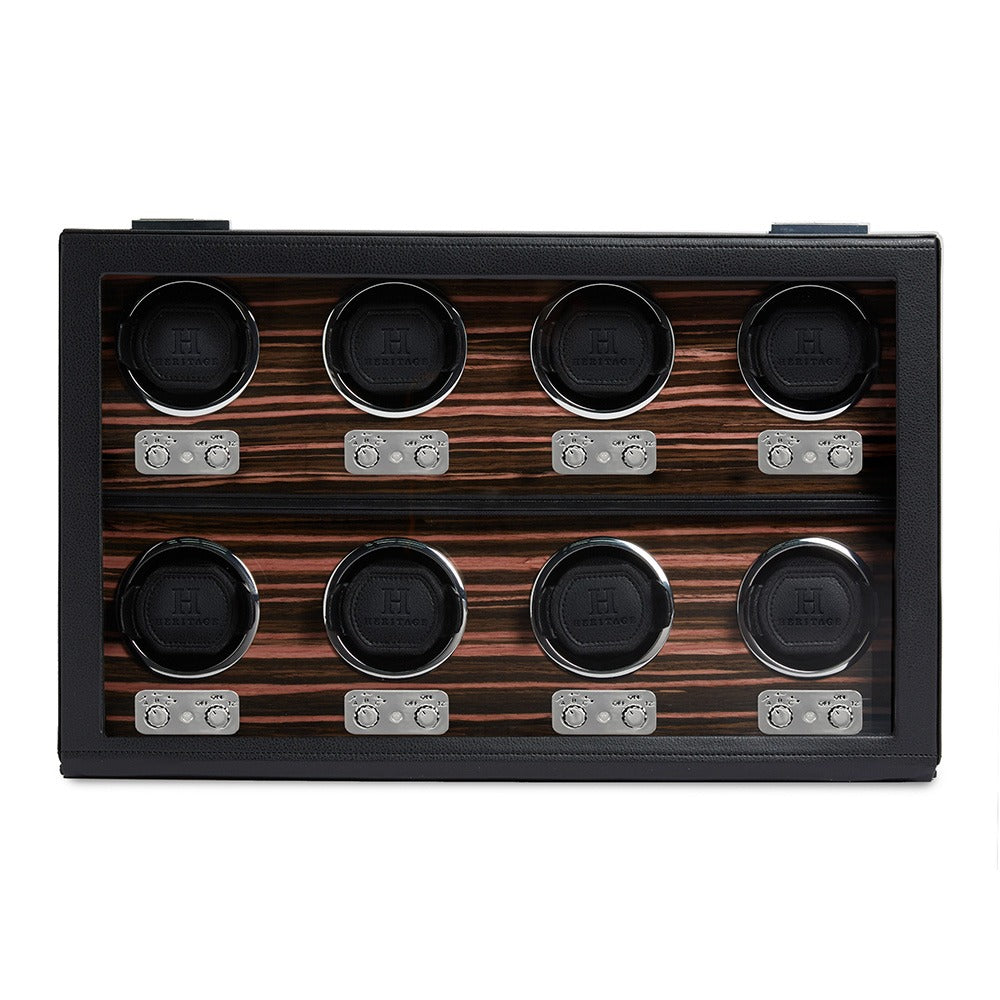 WOLF Heritage Macassar 8 Piece Watch Winder Black 459356