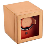 WOLF Cub Single Watch Winder with Cover Seltzer Peach/Orange 461162
