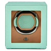 WOLF Cub Single Watch Winder with Cover Seltzer Mint/Peach 461125