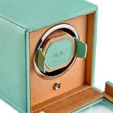 WOLF Cub Single Watch Winder with Cover Seltzer Mint/Peach 461125
