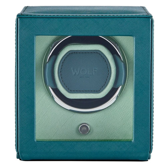 WOLF Cub Single Watch Winder with Cover Seltzer Teal/Mint 461140
