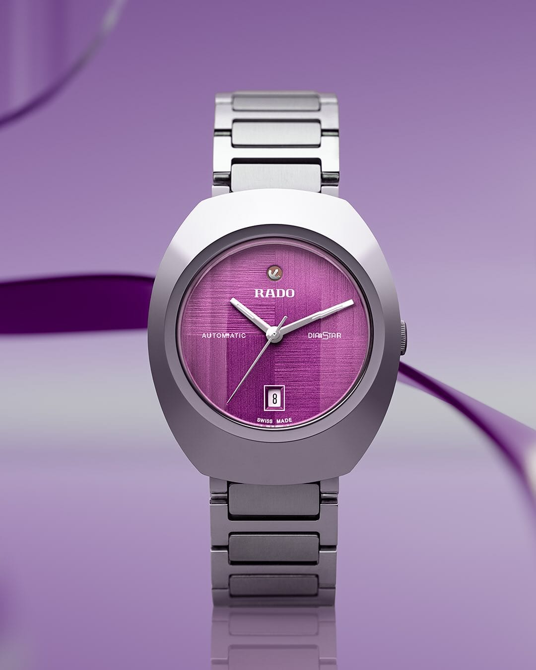 Rado DiaStar Original 30mm Automatic Purple Dial Women's Watch R12170333