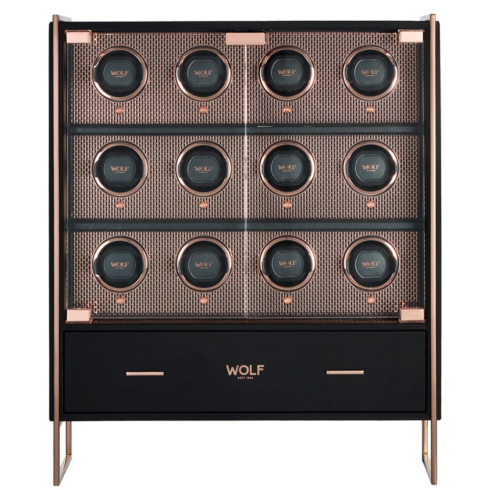 WOLF Axis 12 Piece Watch Winder Cabinet Copper 488616