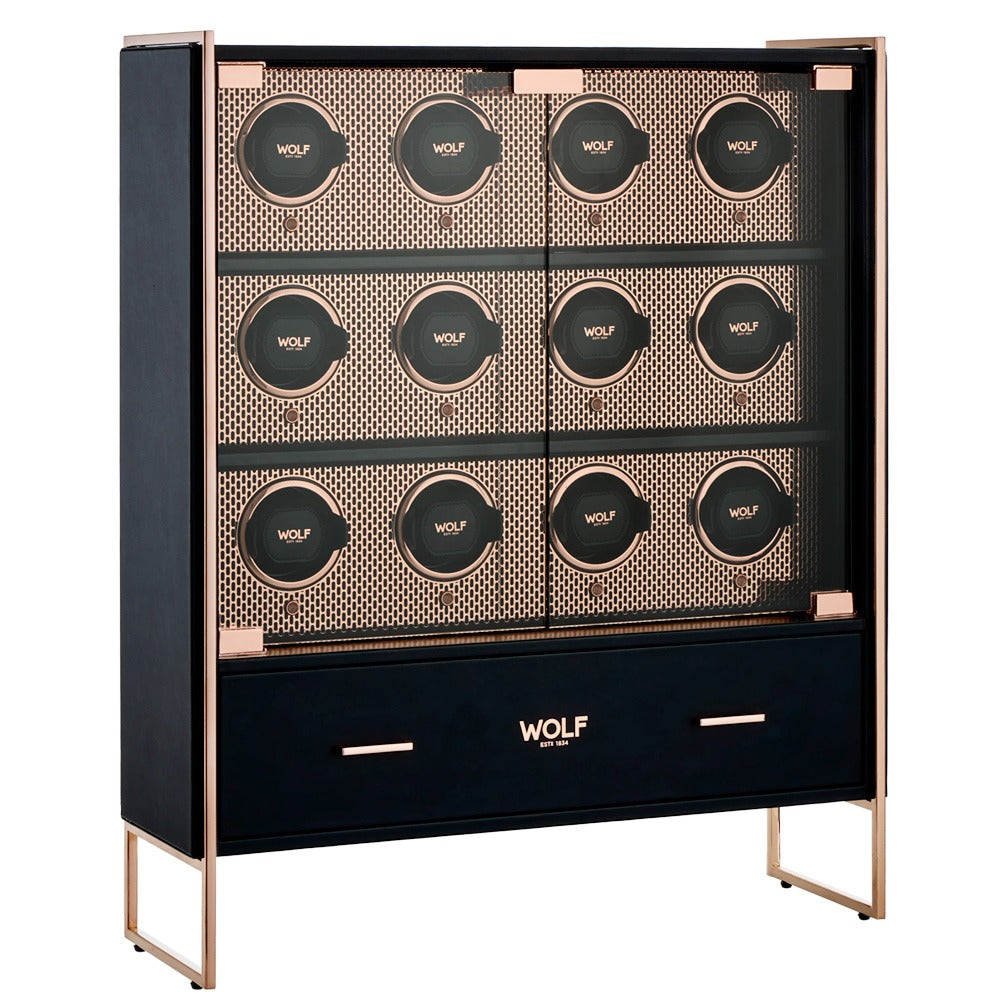 WOLF Axis 12 Piece Watch Winder Cabinet Copper 488616
