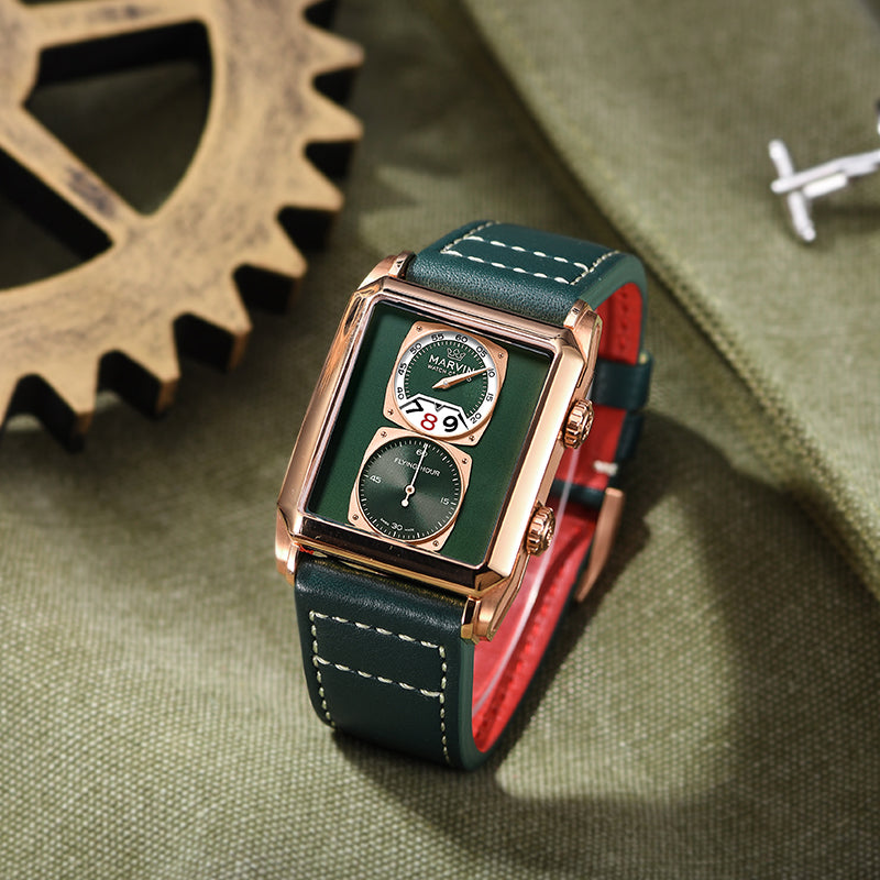 Marvin Malton Rectangular 50mm Green Dial Men's Watch M024.54.91.67