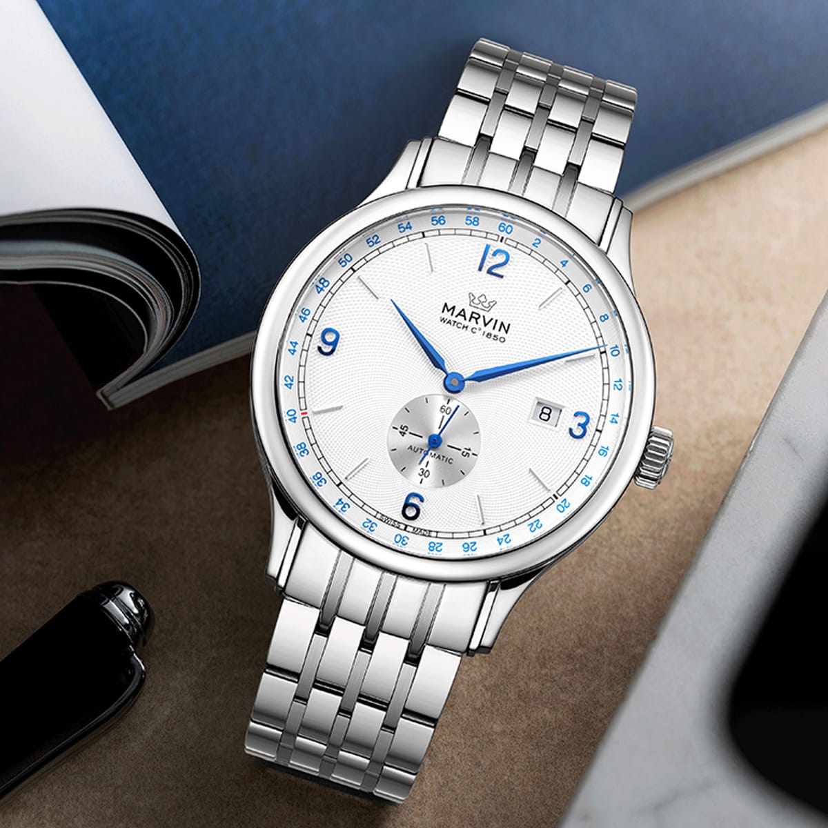 Marvin Other 41mm White Guilloché Dial Men's Watch M135.13.24.11