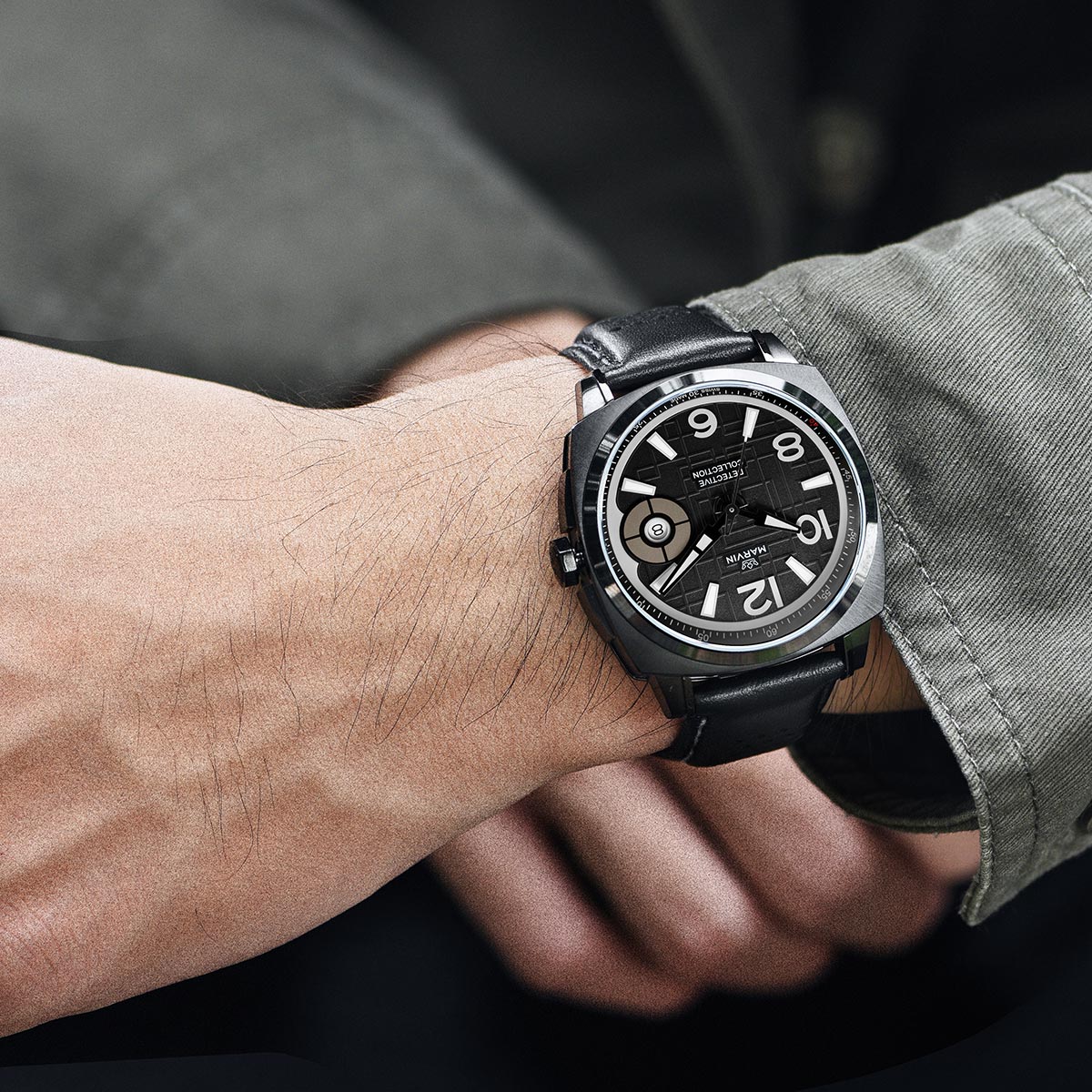 Marvin Malton Cushion 42mm Black Dial Men's Watch M022.23.85.66