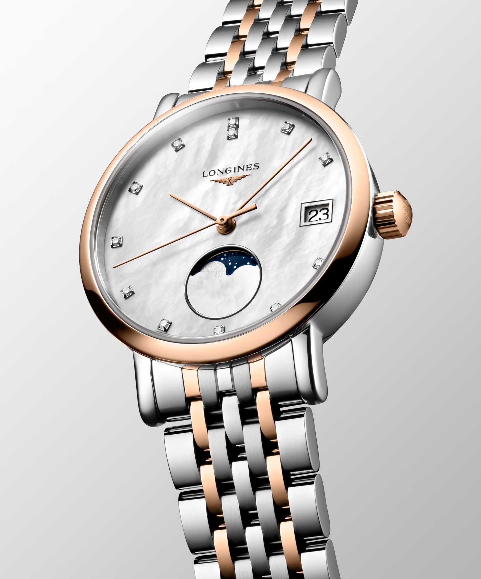 Longines Elegant Collection Moonphase 30mm White Mother-of-Pearl Dial Women's Watch L43305877