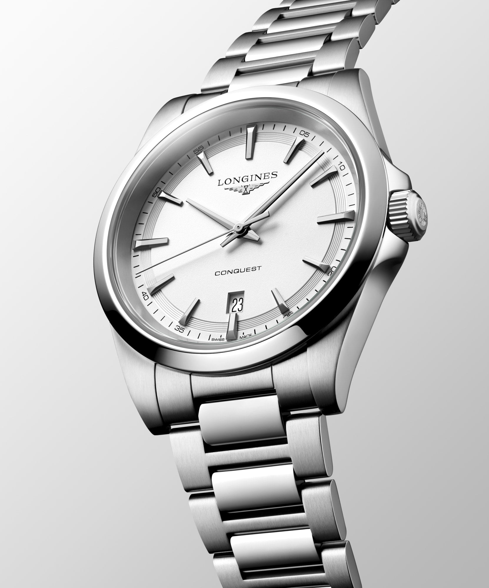 Longines Conquest Quartz 41mm White Dial Men's Watch L38604126