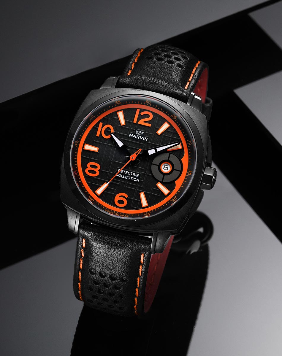 Marvin Malton Cushion 42mm Black Dial Men's Watch M022.23.65.66