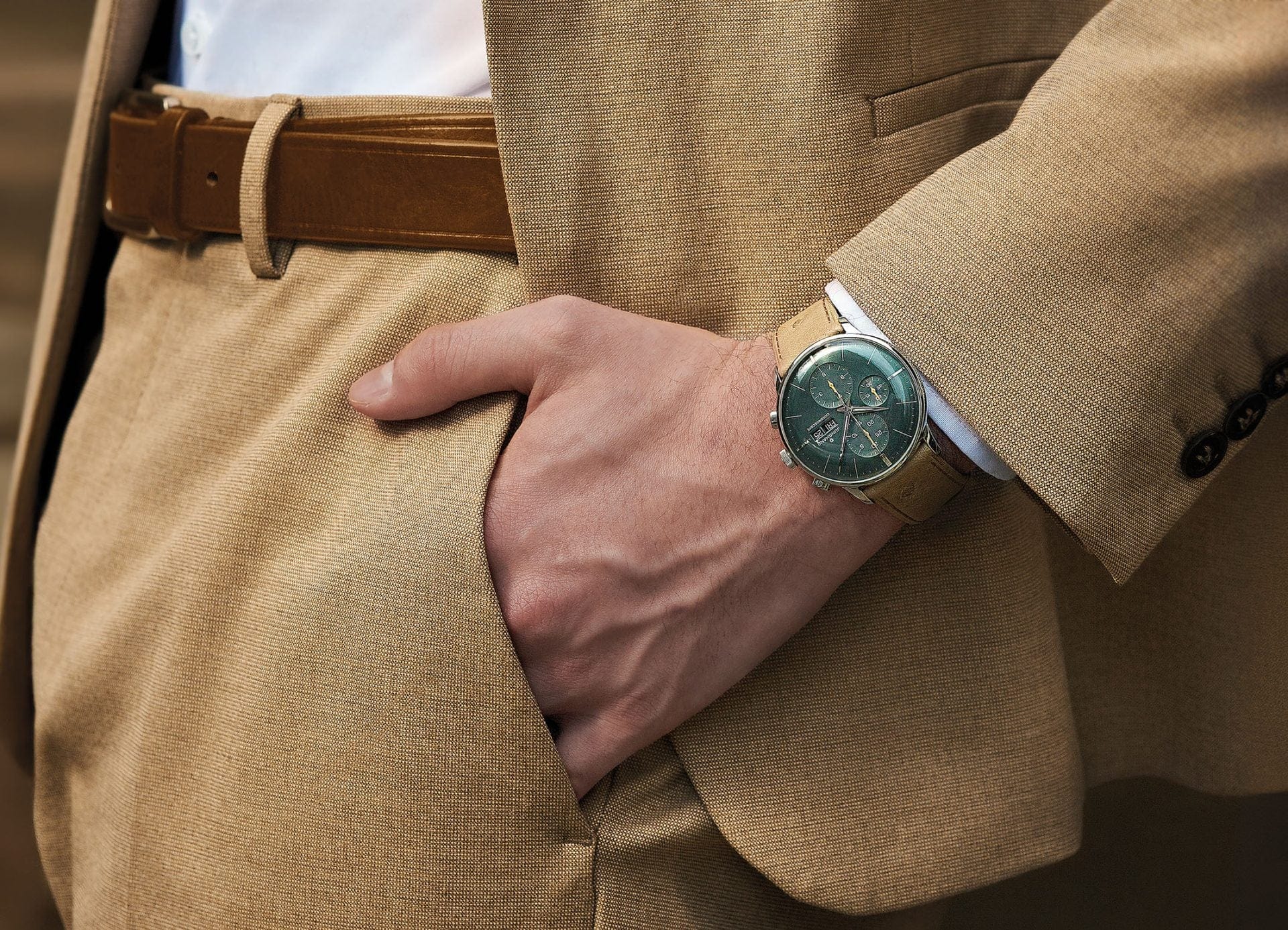 Junghans Meister Chronoscope 40.7mm Fir Green Dial Men's Watch 27/4222.03