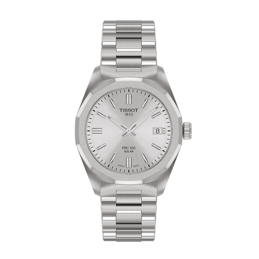 Tissot PRC 100 Solar 34mm Silver Dial Women's Watch T1518221103100