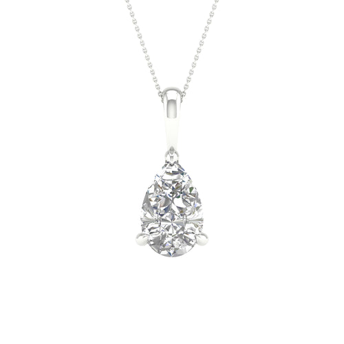 1.00 Carat Lab Grown Diamond Pear Solitaire Pendant